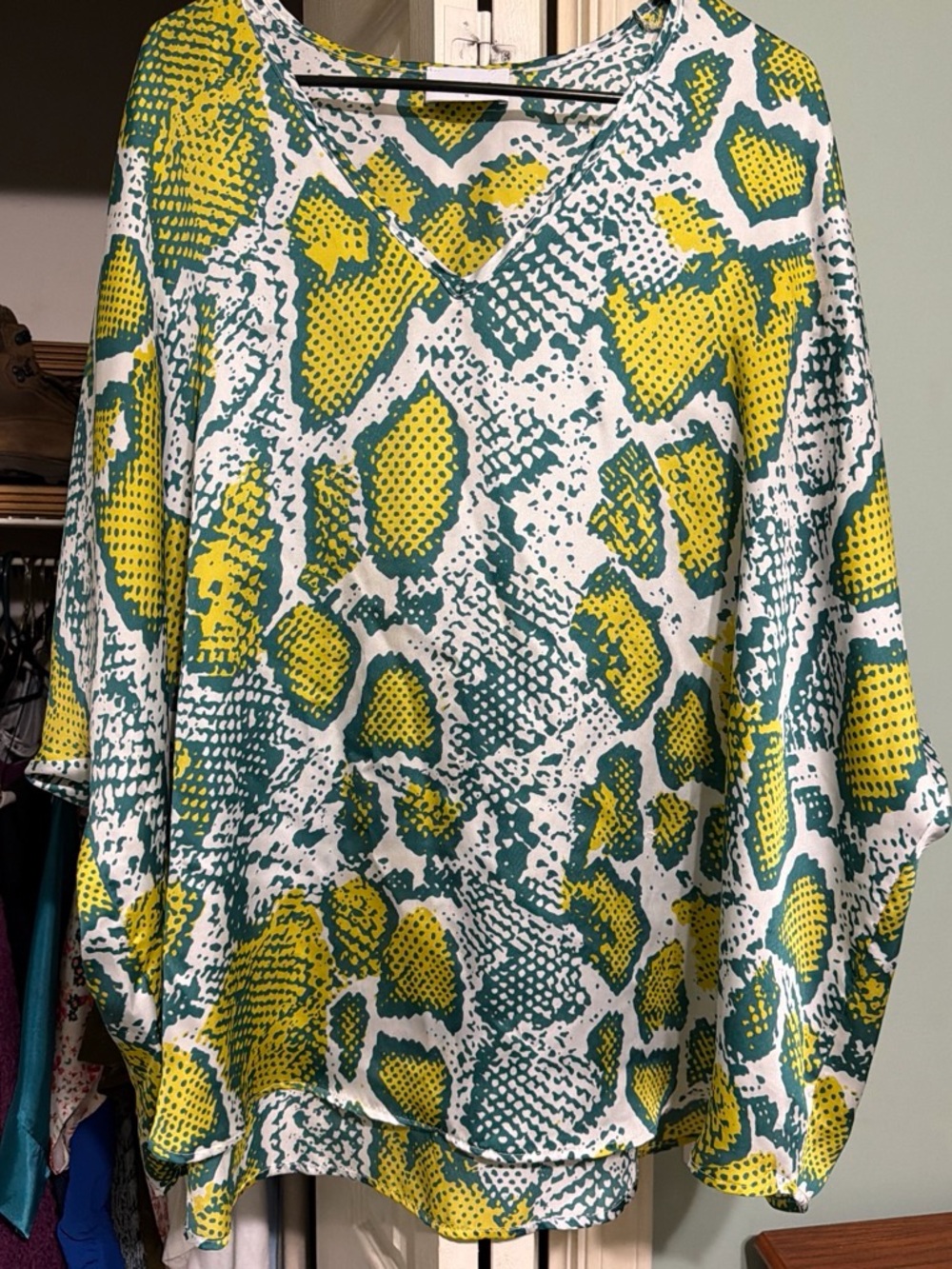Adrienne Green and Yellow Reptile-Print Pet Accessory